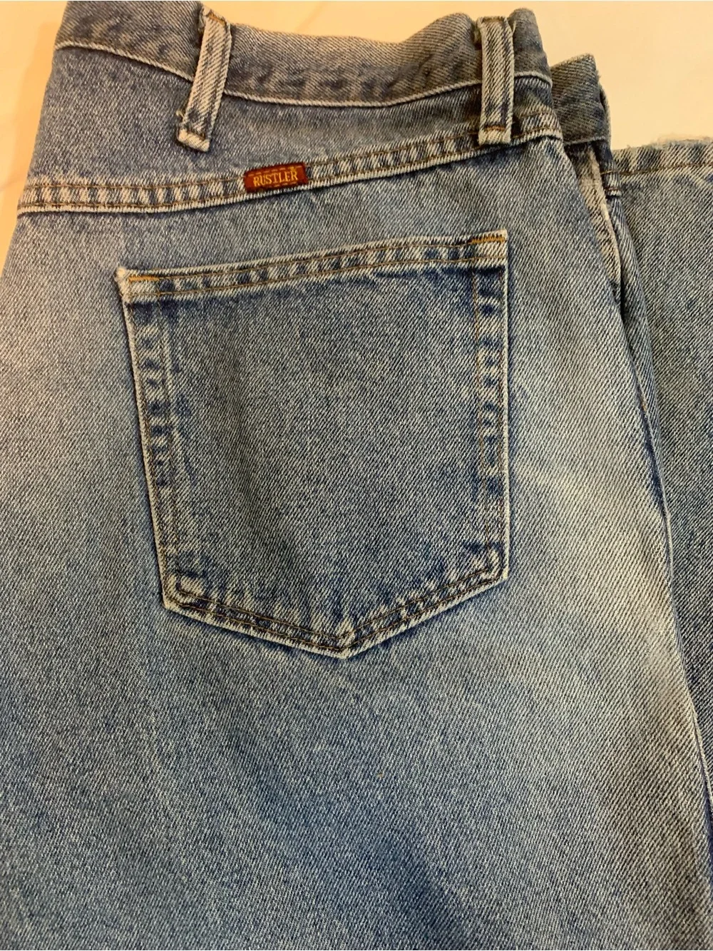 Rustler Relaxed Fit Men's Light Blue Denim Jeans Size 40x32